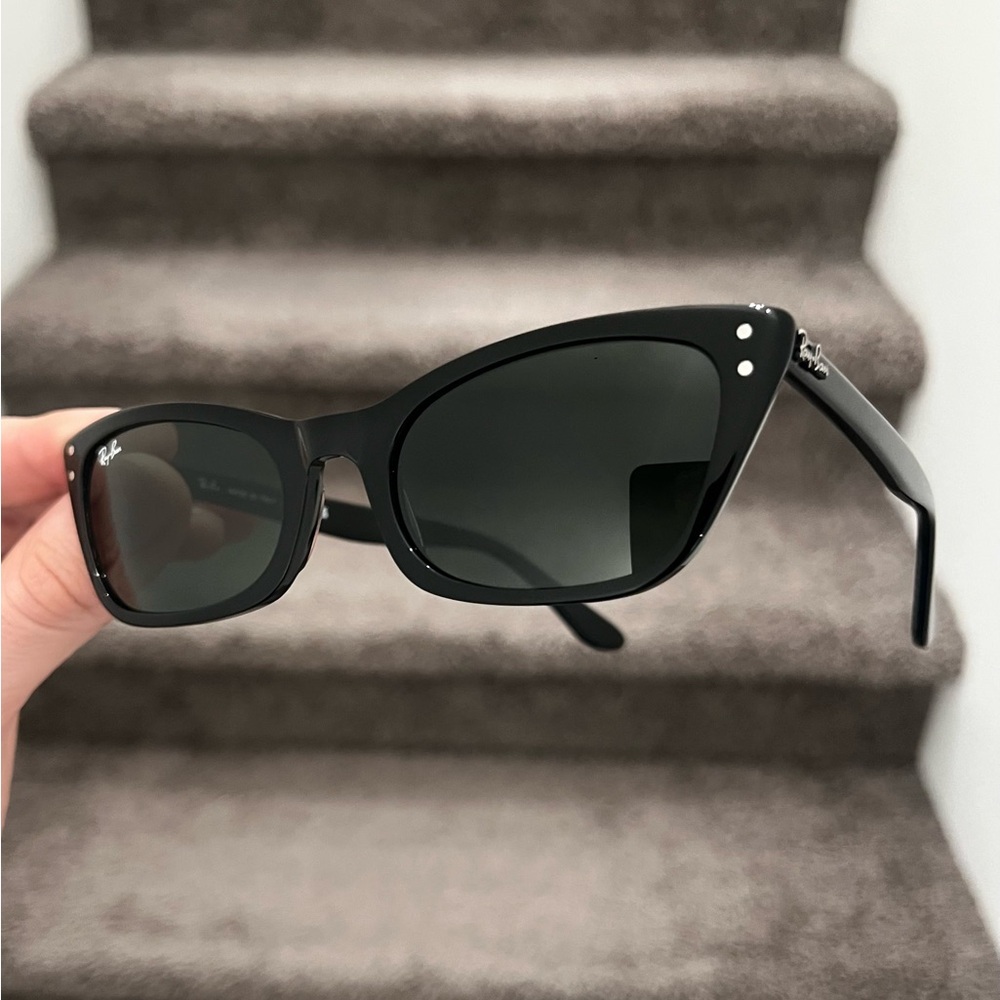 NEW Ray-Ban RB2299 Lady Burbank Women's Cat Eye Sunglasses - Polished Black